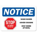 Signmission Public, Stop Spread Of Flu, 36in X 48in Peel & Stick Wall Graphic, 48" W, 36" L, Stop Spread Of Flu OS-NS-RD-3648-25564